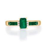 Raina 10K Yellow Gold Emerald-Cut Natural Zambian Emerald Ring
