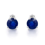 Viviana 10K White Gold Round-Cut Ceylon Blue Sapphire Earring