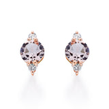 Eveleigh 10K Rose Gold Round-Cut Madagascar Morganite Earring