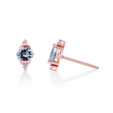 Charles 10K Rose Gold Round-Cut Brazilian Aquamarine Earrings