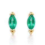 Nora 10K Yellow Gold Marquise-Cut Natural Zambian Emerald Earrings