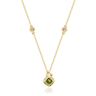 Norah 10K Yellow Gold Cushion-Cut Peridot Pendant