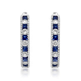 Ruth 14K White Gold Square-Cut Ceylon Blue Sapphire Earring