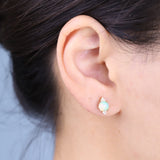 Penelope 10K Yellow Gold Round-Cab African Opal Earrings