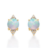 Penelope 10K Yellow Gold Round-Cab African Opal Earrings