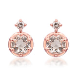 Amelia 10K Rose Gold Round-Cut Morganite Earrings