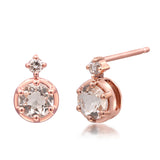 Amelia 10K Rose Gold Round-Cut Morganite Earrings
