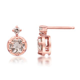 Amelia 10K Rose Gold Round-Cut Morganite Earrings