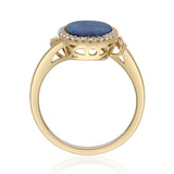 Cosmic Dawn Duplet Opal & Diamond Ring