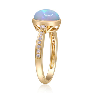 Aleah 14K Yellow Gold Oval-Cut Opal Ring