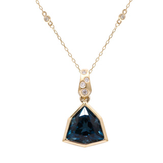 Abby 14K Yellow Gold Trillion-Cut Brazilian London Blue Topaz Pendant