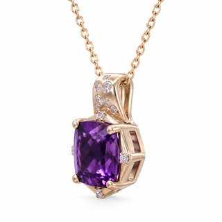 Valerie 14K Yellow Gold Cushion-Cut Amethyst Pendant