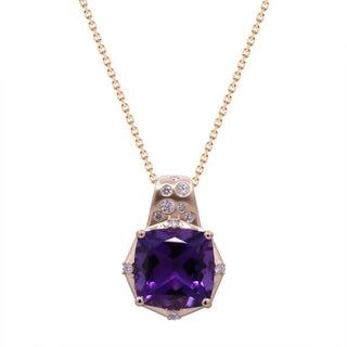 Valerie 14K Yellow Gold Cushion-Cut Amethyst Pendant