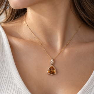 Valerie 14K Yellow Gold Trillion-Cut Citrine Pendant