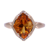 Kite-Shaped Citrine Diamond Accent 14K Yellow Gold Ring