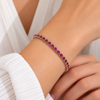 Ruth 14K Yellow Gold Round-Cut Mozambique Ruby Bracelet
