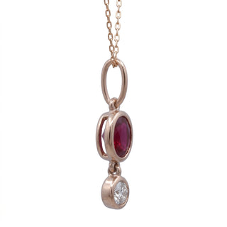 Amelie 14K Yellow Gold Oval-Cut Mozambique Ruby Pendant