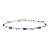 Gianna 10K White Gold Oval-Cut Blue Sapphire Bracelet