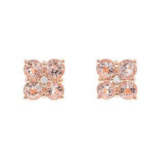 Melody 14K Rose Gold Round-Cut Madagascar Morganite Earring
