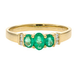 Aliyah 14K Yellow Gold Oval-Cut Natural Zambian Emerald Ring