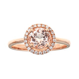 Alina 10K Rose Gold Round-Cut Madagascar Morganite Ring