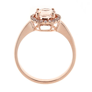 Alina 10K Rose Gold Round-Cut Madagascar Morganite Ring
