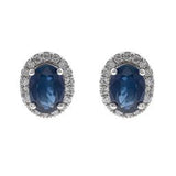 Penny 10K White Gold Oval-Cut Ceylon Blue Sapphire Earring