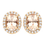 Raya 10K Rose Gold Oval-Cut Madagascar Morganite Earrings