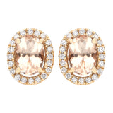 Raya 10K Rose Gold Oval-Cut Madagascar Morganite Earrings