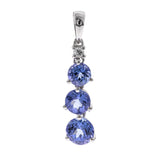 Annabella Round-Cut Tanzanian Tanzanite Silver Pendant