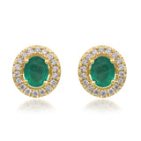 Penny 10K Yellow Gold Oval-Cut Natural Zambian Emerald Earring