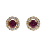 Aniya 14K Yellow Gold Round-Cut Mozambique Ruby Earring