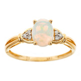 Bailee 10K Yellow Gold Oval-Cut Natural African Opal Ring