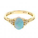 Bailee 10K Yellow Gold Oval-Cut Natural African Opal Ring