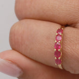 Faye 10K Yellow Gold Oval-Cut Mozambique Ruby Ring
