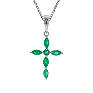 Gia 14K White Gold Round-Cut Natural Zambian Emerald Pendant