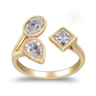 14K Yellow Gold Princess-Cut LAB Grown Diamond Ring