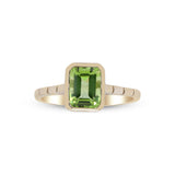 Ainoi 14K Yellow Gold Free Emerald-Cut Manchurian Peridot Ring