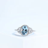 Axel 10K White Gold Oval-Cut Aquamarine Ring