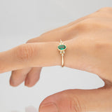 Emersyn 10K Yellow Gold Oval-Cut Emerald Ring