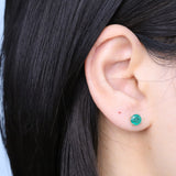 Jasmine 10K Yellow Gold Round-Cut Emerald Earring