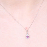 Hannah 14K White Gold Oval-Cut Pink Sapphire Pendant