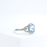 Axel 10K White Gold Oval-Cut Aquamarine Ring