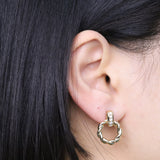 Amelia 14K Yellow Gold Round-Cut White Diamond Earring