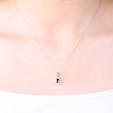 Norah 10K White Gold Oval-Cut Ceylon Blue Sapphire Pendant