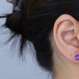Sofia 10K Yellow Gold Cushion-Cut Amethyst Earring