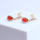 Kennedy 14K Yellow Gold Pear-Cut Mexican Fire Opal Earring