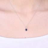 Autumn 10K White Gold Oval-Cut Ceylon Blue Sapphire Pendant