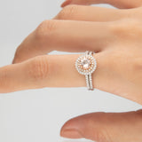 Flora 14K Two Tone Gold Round-Cut Madagascar Morganite Ring.