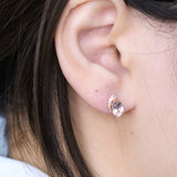 Amelia 10K Rose Gold Oval-Cut Morganite Earrings